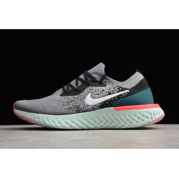 Nike Epic React Flyknit Light Grey Black-Green Running Shoes Shoes